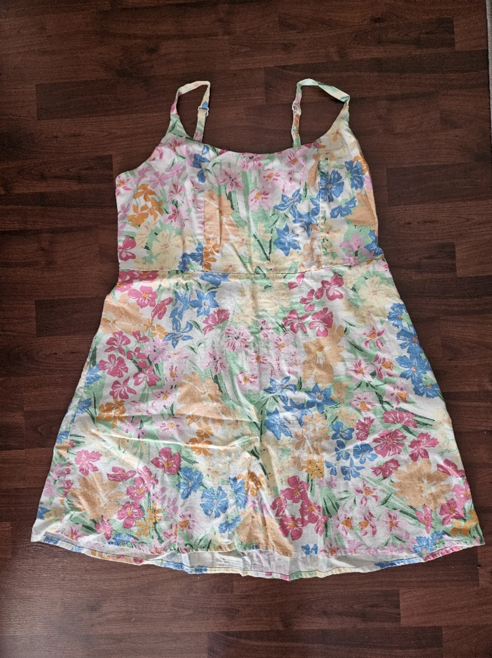 Old Navy Strapless Floral Sundress in White, Pink, Blue & Yellow